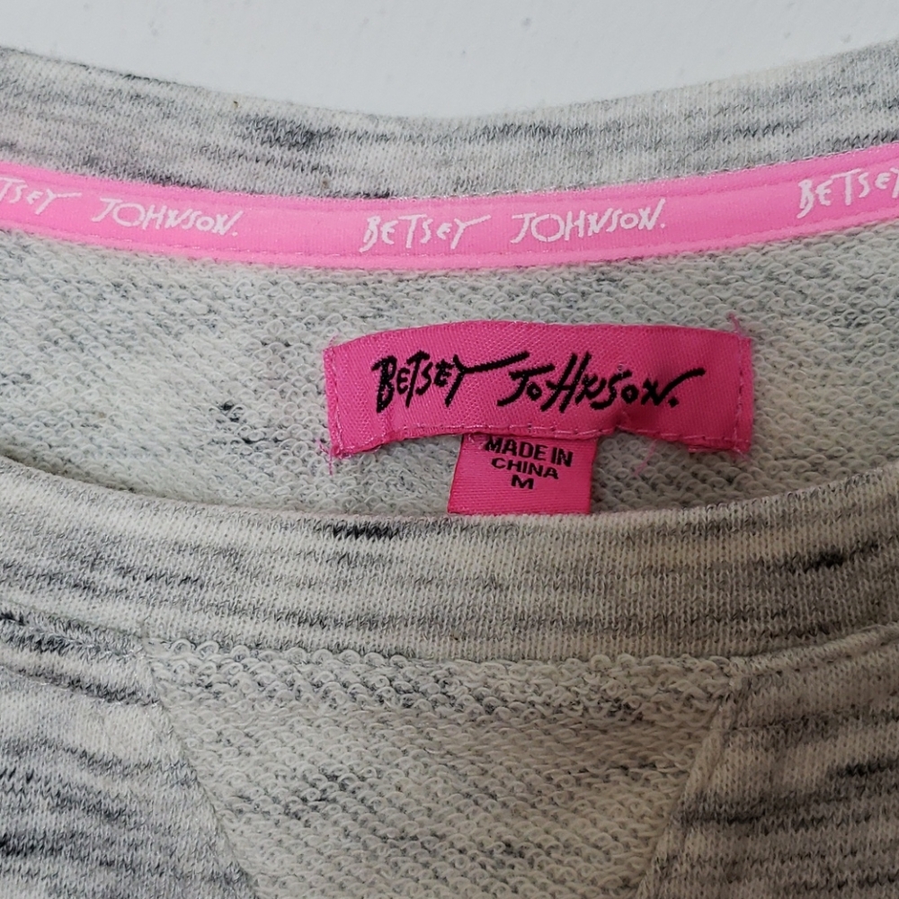 NWT Betsey Johnson Gray Sweatshirt Dress Size M - Picture 6 of 13